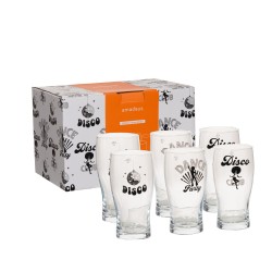Coffret 6 verres à bière Disco