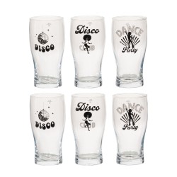 Coffret 6 verres à bière Disco