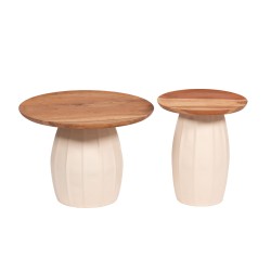Set de 2 tables basses en acacia