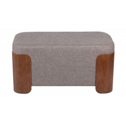 Banc en tissu café et bois L80 cm Aubépine