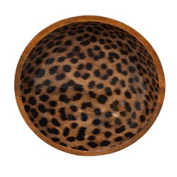 Coupe Léopard en manguier 30 cm