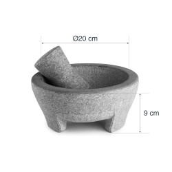 Mortier avec pilon en granit 20x8 cm
