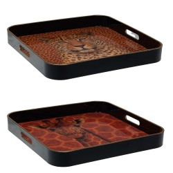 Plateau carré Safari 35 cm (1 modèle aléatoire)