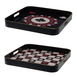 Plateau carré Poker 35 cm (1 modèle aléatoire)
