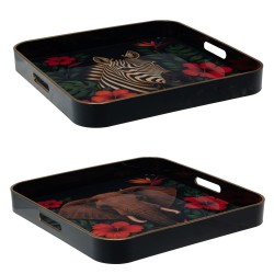 Plateau carré Tropica 35 cm (1 modèle aléatoire)