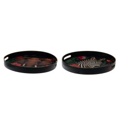 Plateau rond Tropica 37 cm (1 modèle aléatoire)