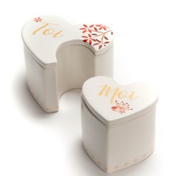 Boite en porcelaine cœur toi et moi