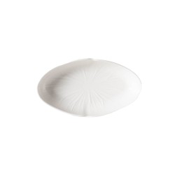 Plat ovale Dahlia blanc 22x12.5 cm