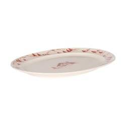 Plat ovale Alpages rouge 42 cm x 30 cm