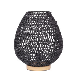 Lampe œuf corde noire 35 cm