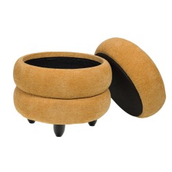 Pouf Nuage en velours jaune 42 cm
