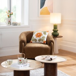 Fauteuil en tissu bronze Chris
