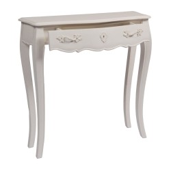 Console galbée en bois blanc cassé L80 cm Murano