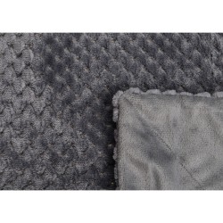 Plaid Damier gris anthracite doublé en polyester 130x170 cm