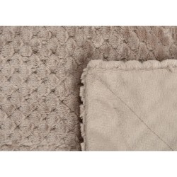 Plaid Damier taupe doublé en polyester 130x170 cm