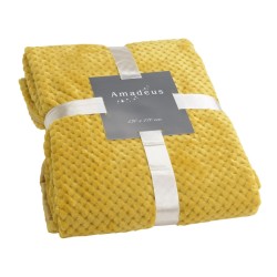 Plaid damier moutarde 130x170 cm