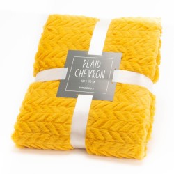 Plaid Chevron moutarde 130x170 cm