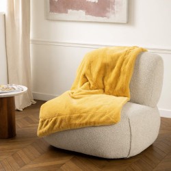 Plaid Luxe moutarde 130x170 cm
