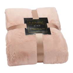 Plaid Luxe vieux rose doublé en polyester 130x170 cm