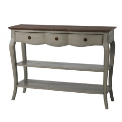 Console 2 tiroirs beige en...