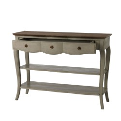 Console 2 tiroirs beige en bois L110 cm Maddy