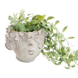 Cache pot enfant fleurs en pierre H12 cm