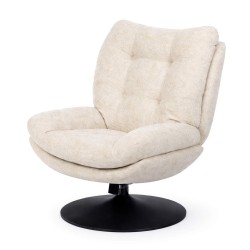 Fauteuil en tissu beige...