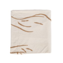 Banc en tissu taupe et bois...