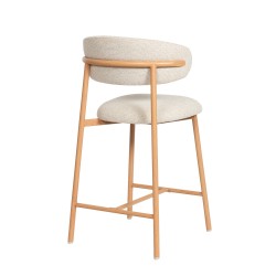 Tabouret de bar en tissu beige assise 65 cm Curve (lot de 2)