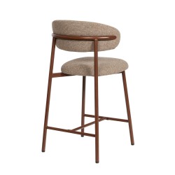 Tabouret de bar en tissu marron assise 65 cm Curve (lot de 2)