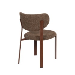 Chaise de salle à manger en tissu avec piètement finition noyer Dino (lot de 2)