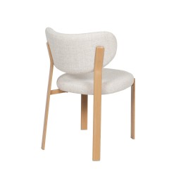 Chaise de salle à manger en tissu avec piètement finition chêne Dino (lot de 2)