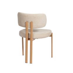 Chaise de salle à manger en tissu avec piètement finition chêne Gleen (lot de 2)
