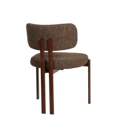 Chaise de salle à manger en tissu avec piètement finition noyer Gleen (lot de 2)