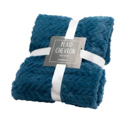 Plaid Chevron bleu nuit 130x170 cm