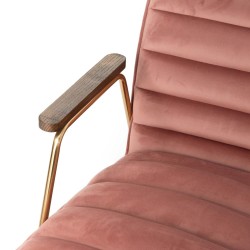 Fauteuil en velours rose Hutch