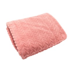 Plaid Chevron rose 130x170 cm