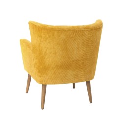 Fauteuil en velours côtelé moutarde Léon