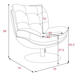 Fauteuil en tissu bleu avec piètement noir Magnum