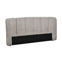 Tête de lit en tissu taupe...