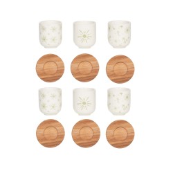 Coffret de 6 tasses et sous-tasses vertes Tamara 10 cl