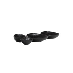 Plat apéritif 4 compartiments Dipsa noir 29x16 cm