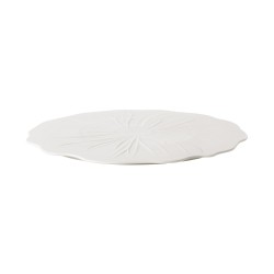 Plat rond Dahlia blanc 32 cm