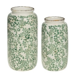 Vase Tampon fleurs vert H28 cm