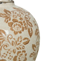 Vase Tampon fleurs beige H20,5 cm