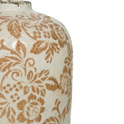 Vase Tampon fleurs beige H24 cm