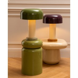 Lampe Janice prune en métal 42 cm