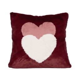 Coussin coeur Luxe bordeaux...