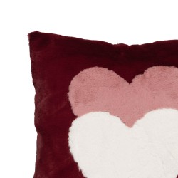 Coussin coeur Luxe bordeaux 50x50 cm