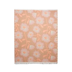 Plaid Lilou fleurs orange...